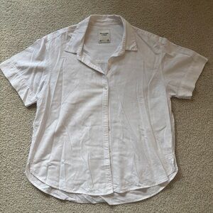 Abercrombie White Short Sleeve Button-Up Shirt